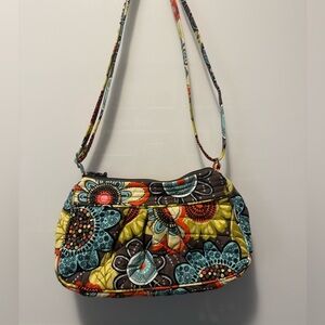 Vera Bradley Frannie Crossbody Bag in the Flower Shower pattern